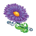Purple Flower Temporary Tattoo